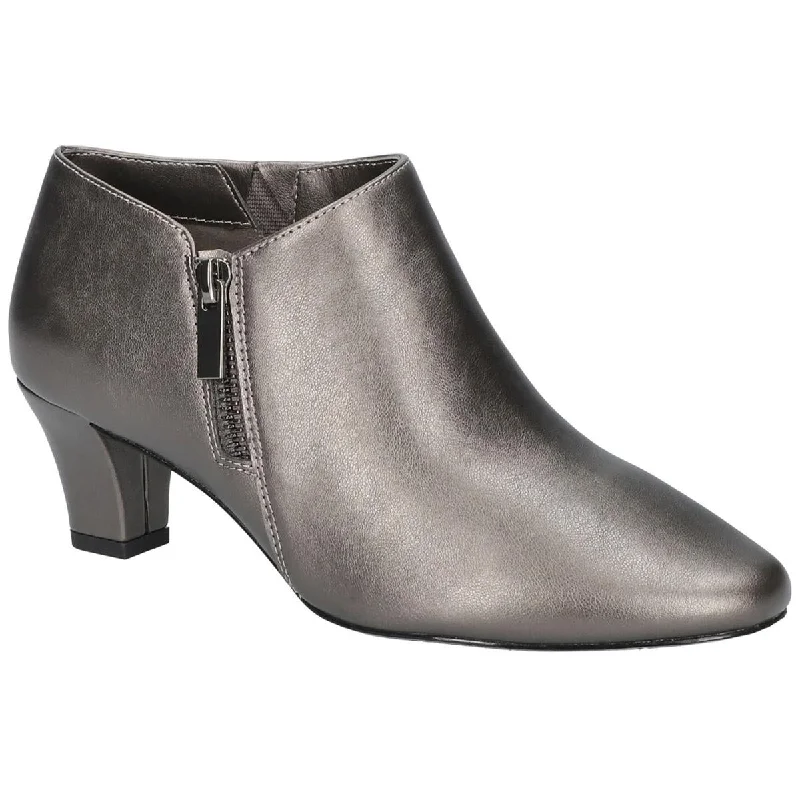 Hot Styles Easy Street Womens Kalinda Faux Leather Block Heel Ankle Boots