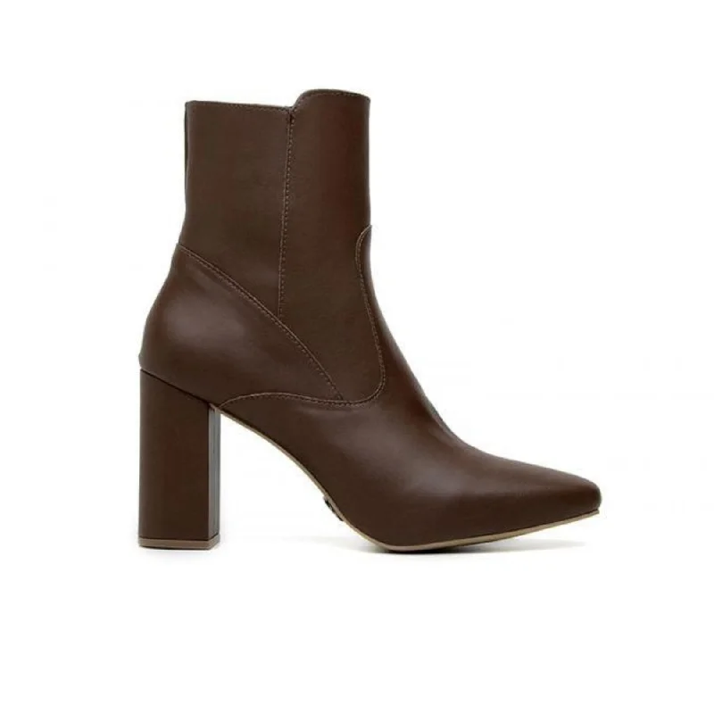 All-Day Comfort Shoes Sale 'Elza’ Women's High-Heeled Vegan Boot by Ahimsa - Cognac