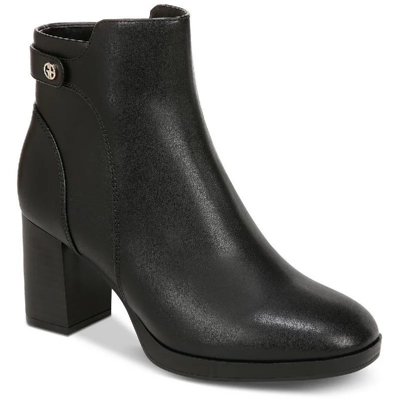 Seize Bargains Giani Bernini Womens Trumann Faux Leather Embellished Ankle Boots