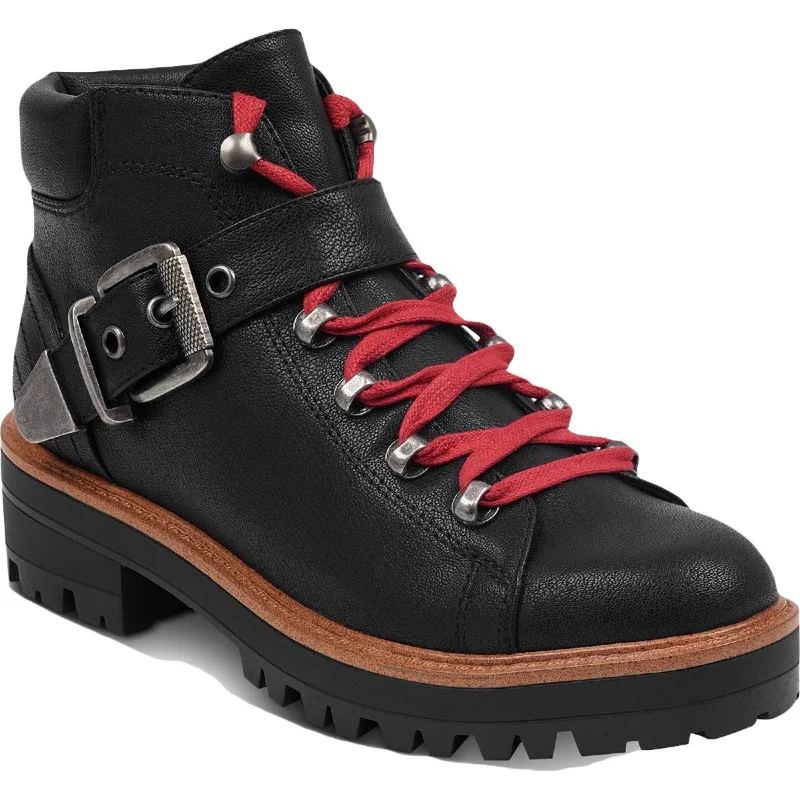 Casual Chic Indigo Rd. Womens Ibis2 Faux Leather Lug Sole Combat & Lace-up Boots