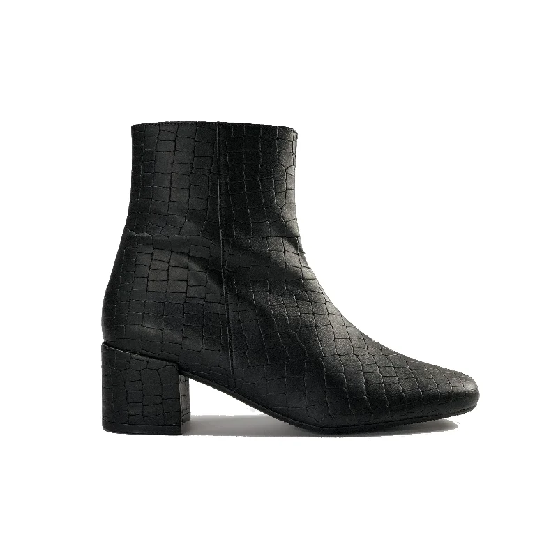 Formal Shoes Deals 'Jacqui' vegan-leather ankle boot by Zette Shoes - black croc