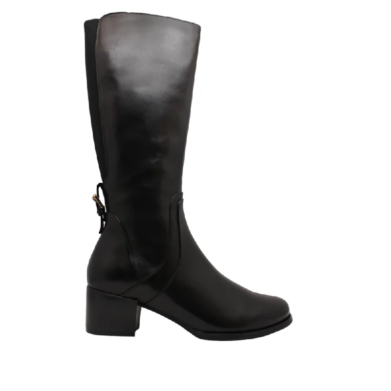 Comfortable Business Shoes Regarde Le Ciel Women's Jolene-22 Knee High Boot Black Leather Comfortable Business Shoes Regarde Le Ciel Women's Jolene-22 Knee High Boot Black Leather