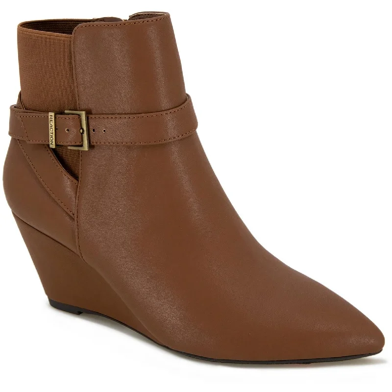 Hot Deals Kenneth Cole Reaction Womens Emmie Faux Leather Wedge Boots