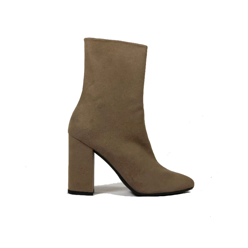 Vibrant Style Promotions 'Lisa' vegan-suede high-heel bootie by Zette Shoes - taupe Vibrant Style Promotions 'Lisa' vegan-suede high-heel bootie by Zette Shoes - taupe
