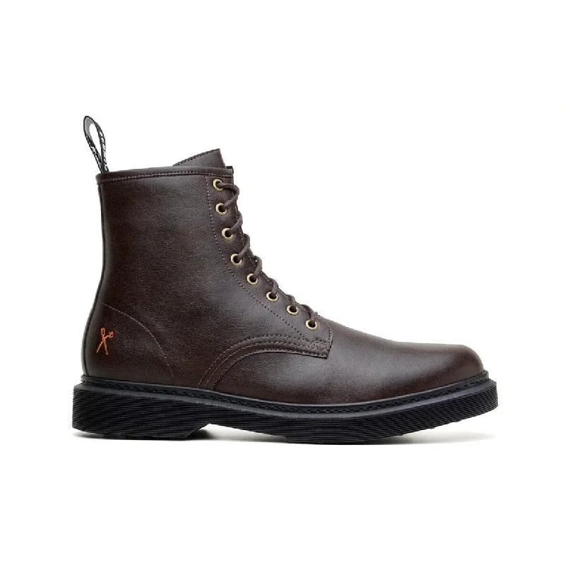 Fashion-Forward Offers 'London 2' matte espresso vegan lace-up boot by King55