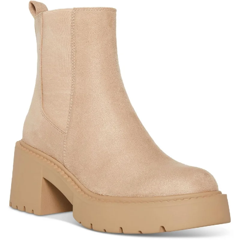 Fashion Forward Madden Girl Womens Trust Faux Suede Lug Sole Chelsea Boots