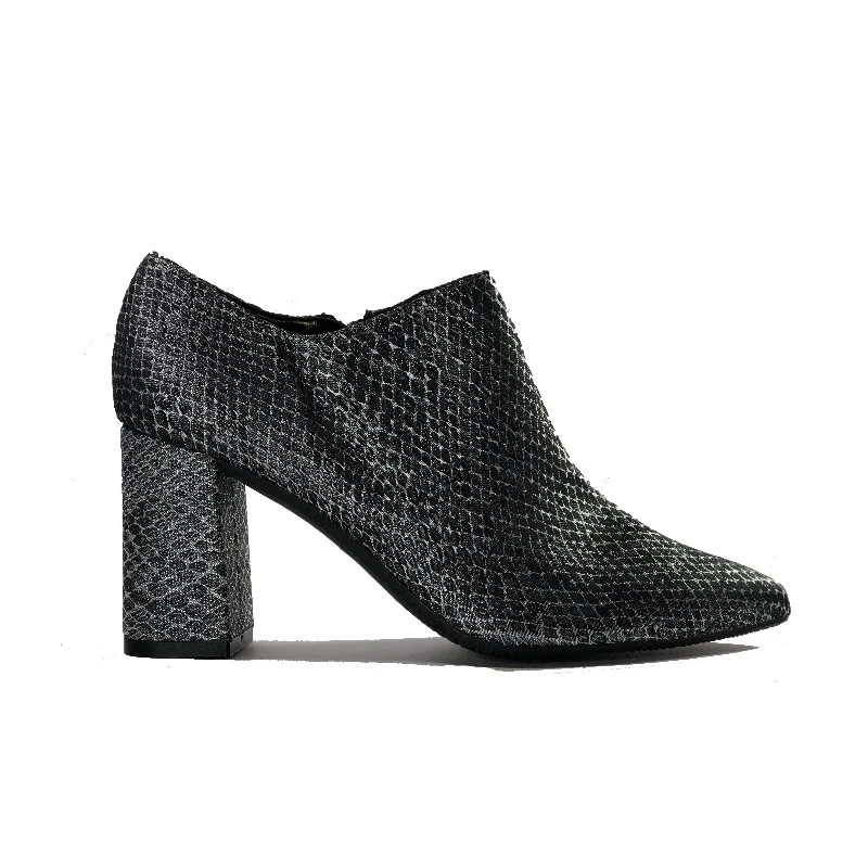 Luxury Formal Shoes Deals 'Marnie' heeled bootie by Zette Shoes - charcoal snake