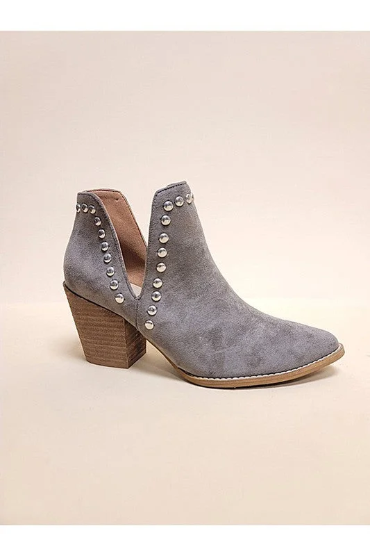 Huge Markdowns Misty - Elegant Side cut Stud Booties For Women