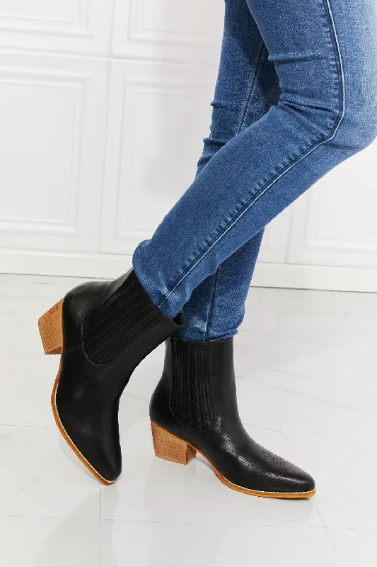 Limited Time Special Offer Love the Journey -  Stacked Heel Chelsea Boot in Black