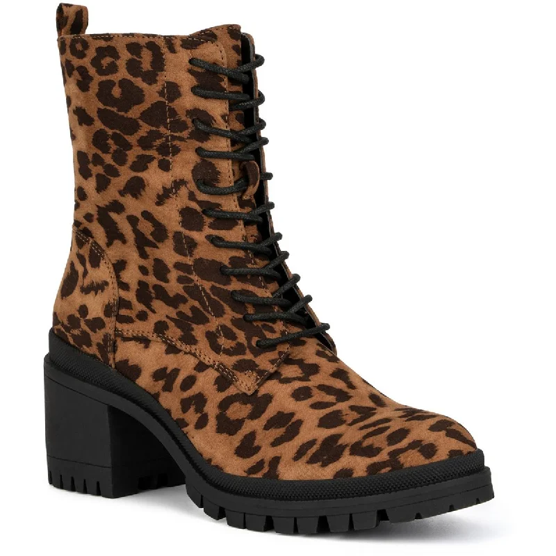 Snag Fabulous Fashion Bargains New York & Company Womens Harlow Microsuede Animal Print Combat & Lace-up Boots Snag Fabulous Fashion Bargains New York & Company Womens Harlow Microsuede Animal Print Combat & Lace-up Boots