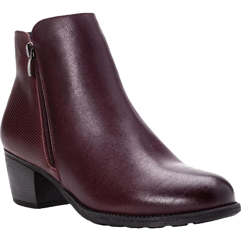 Imeless Style Propet Womens Tobey Leather Block Heel Ankle Boots