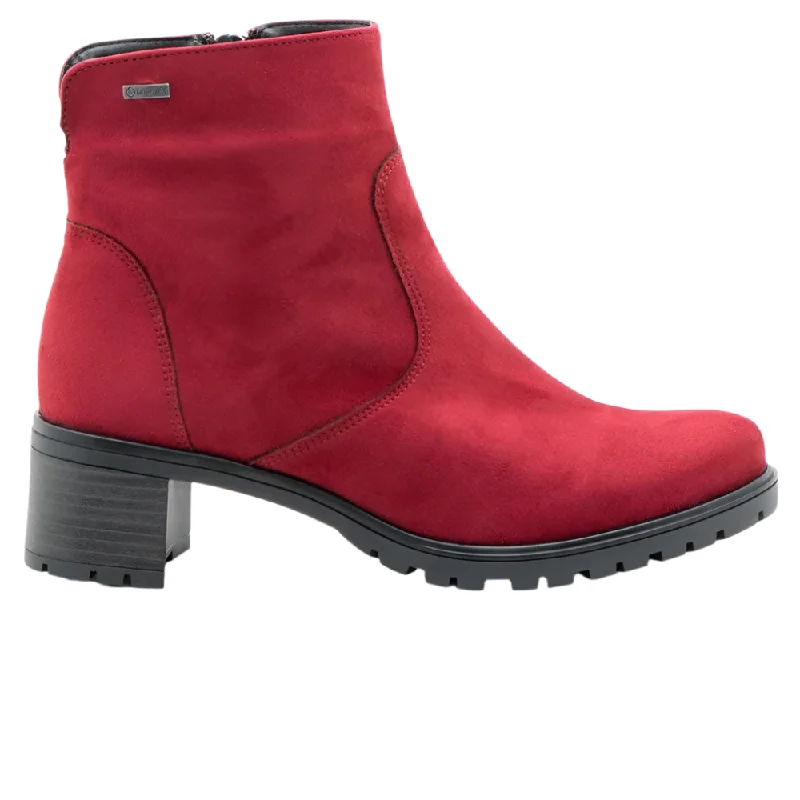 Trend Alert Ara Women's Roselle GoreTex Zip Ankle Boot Red Hydro-Microsuede