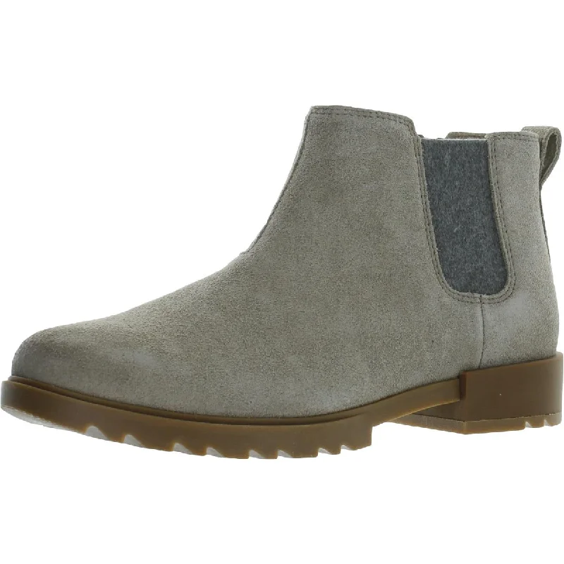 Comfortable Motion Flexible Shoes Sorel Womens Emelie III Chelsea Suede Slip On Ankle Boots