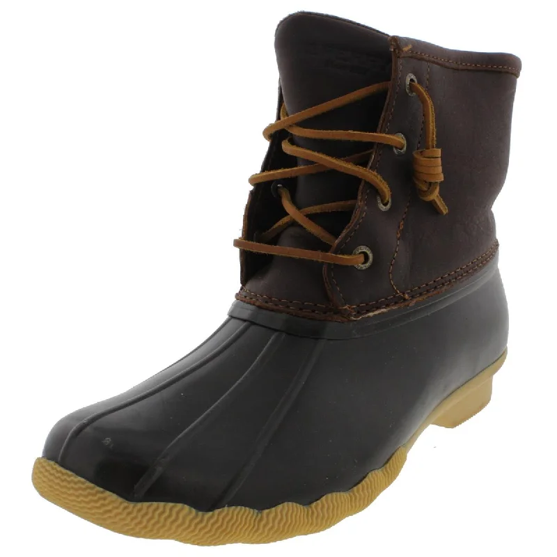 On-Trend Fashion Offers Sperry Womens Saltwater Leather Ankle Rain Boots