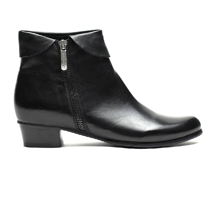 Soft Sole Shoes Regarde Le Ciel Stefany-03 Women's Lace / Zip Up Ankle Boot Black Leather Soft Sole Shoes Regarde Le Ciel Stefany-03 Women's Lace / Zip Up Ankle Boot Black Leather