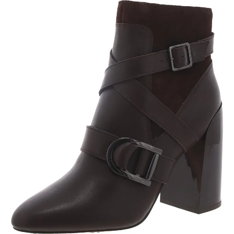 Formal Shoes Clearance Vince Camuto Womens Leather Stacked Heel Booties