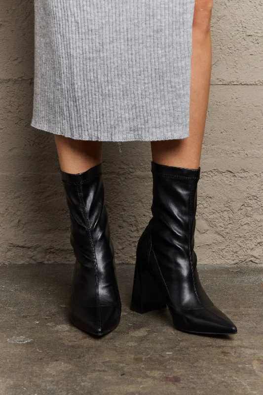 Limited Time Flash Sale Stacy1 -  Block Heel Sock Boots For women