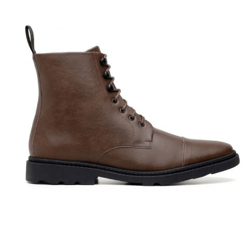 Durable Walking Shoes Sale 'Work Boot 2.0' Vegan Lace-Up Boot by Ahimsa - Cognac