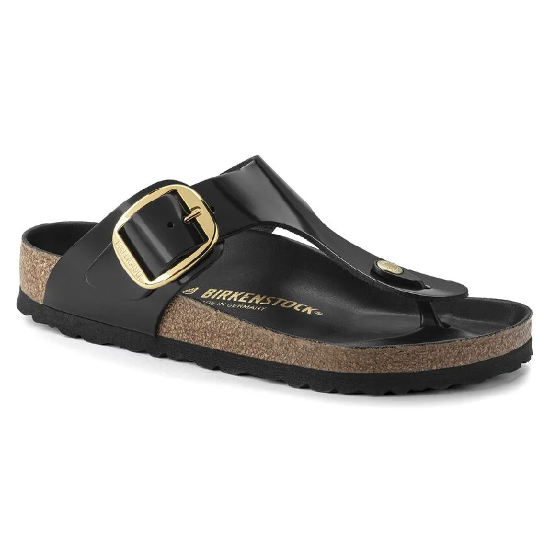 Stylish Looks Birkenstock Gizeh Big Buckle shiny blk R 1021467