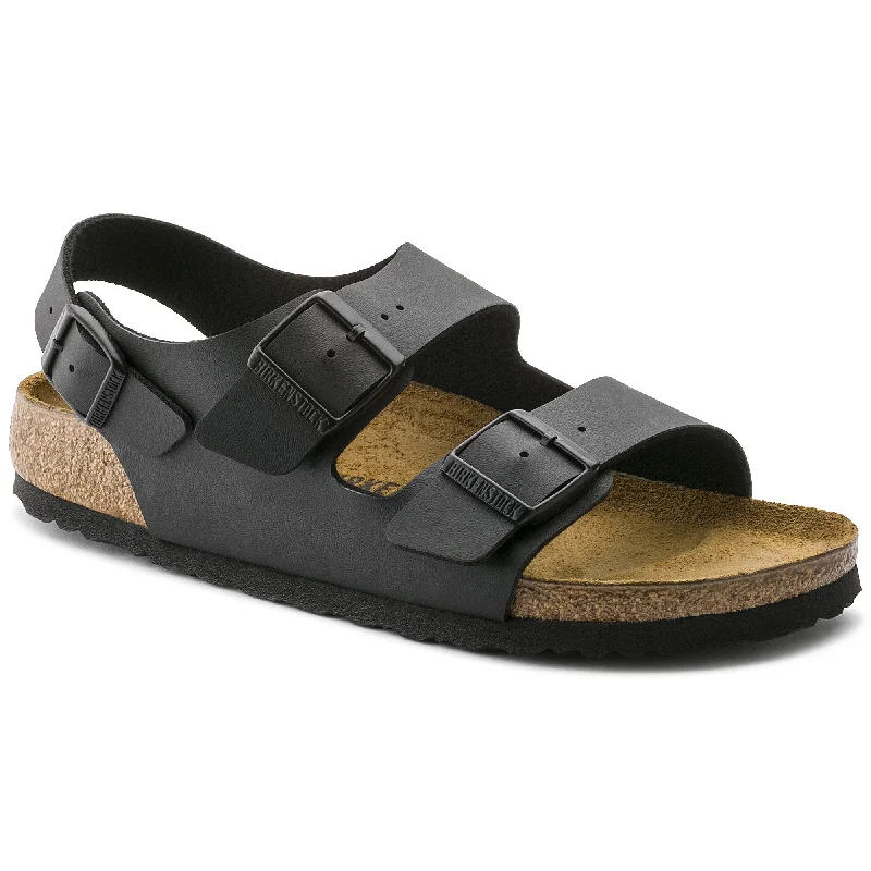 Comfortable Minimalist Shoes Birkenstock Milano Birko-Flor Black 34791