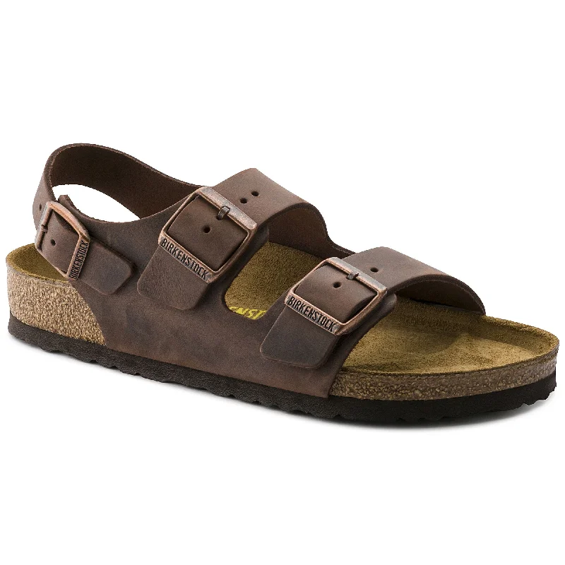 Comfortable Slip-Resistant Shoes Birkenstock Milano NU Oiled Habana R 34871