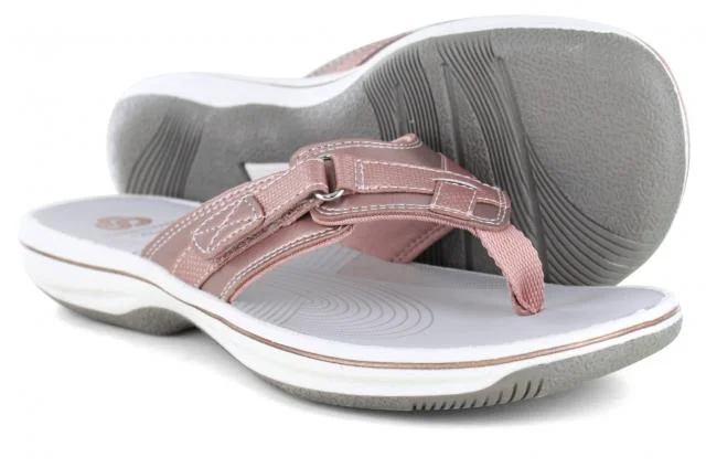 Comfortable Chic Clarks Breeze Sea Rose Gold 42608