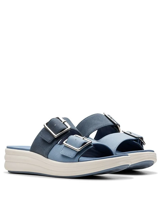 Stylish Walking Shoes Clarks Drift Buckle Denim Combo 77852