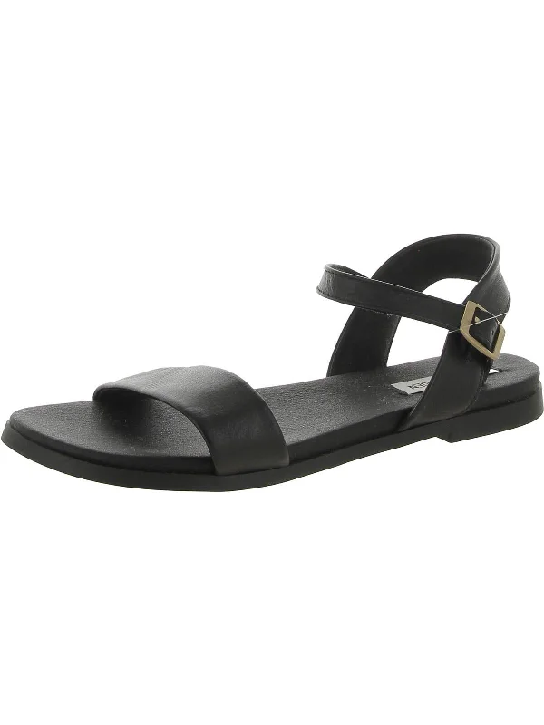 Casual Fashion Dina Womens Leather Ankle Strap Flat Sandals