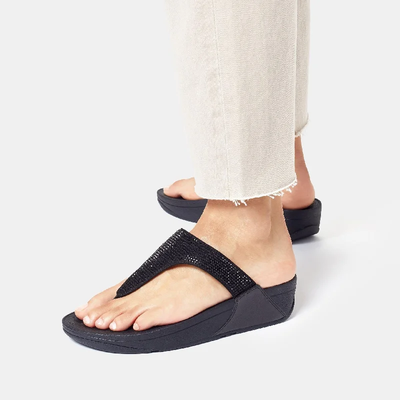 Hot Trends Fitflop Lulu Crystal Toe Post Black