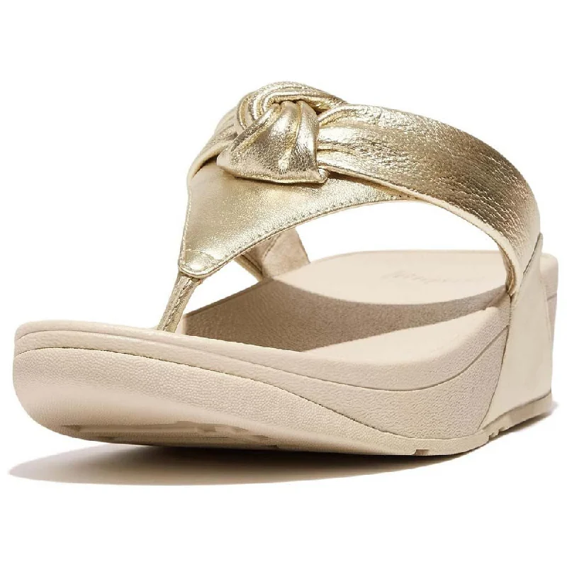 Casual Chic Fitflop Lulu Padded-Knot Toe Post Platino