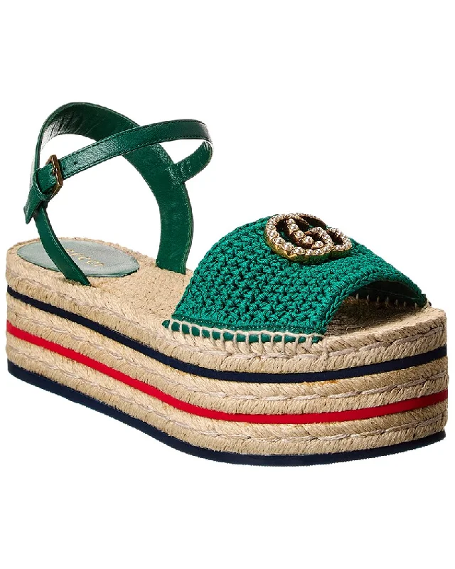 Relaxed Style Gucci Lilibeth Platform Espadrille Sandal