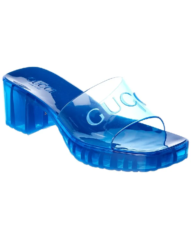 Classic Elegance Sales Gucci Logo Rubber Sandal