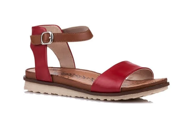 Fashion Forward, Function First Remonte R2752-33  Ankle Strap Sandal in Red