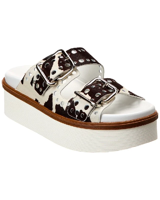 Fashion Sale TOD’s Logo Haircalf Platform Sandal