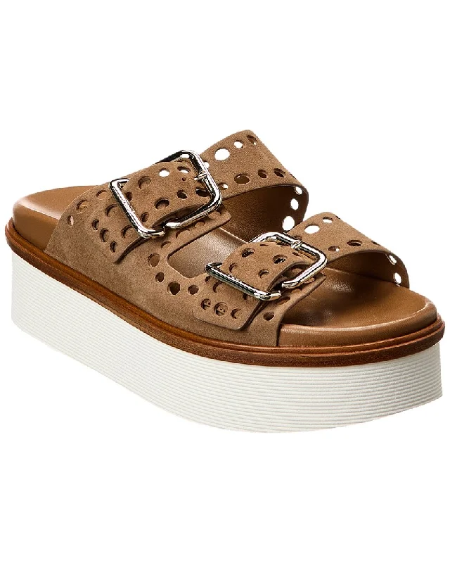 Urban Style Promotions TOD’s Logo Suede Platform Sandal