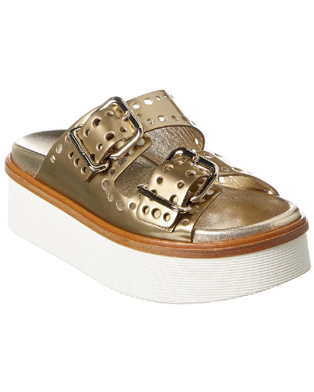 Casual Chic Deals TODs Buckled Leather Platform Sandal
