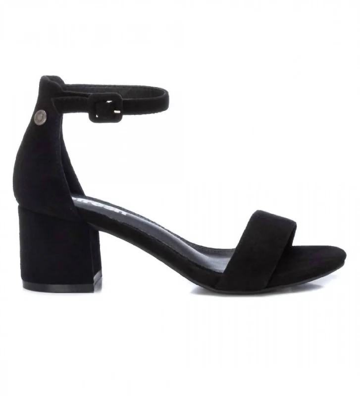 Premium Style Offers Women's Block Heel Suede Sandals In Black