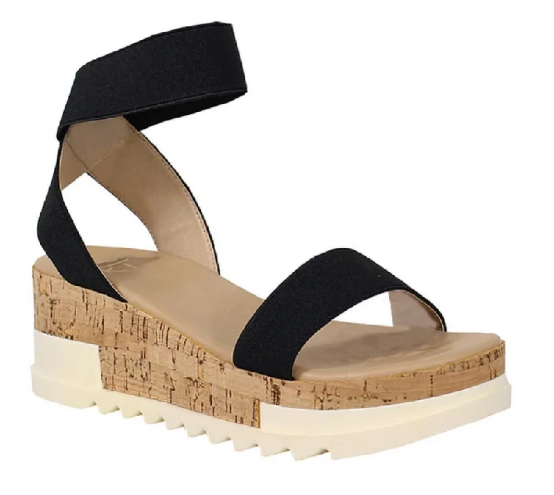 Playful Fashion Offers Women's Espadrille Flatform Platform Stretch Ankle Strap Sandals Playful Fashion Offers Women's Espadrille Flatform Platform Stretch Ankle Strap Sandals