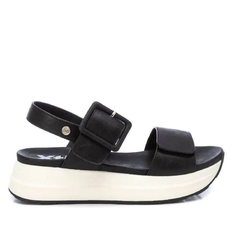 Fashion Forward Women's Platform Sandals In Black