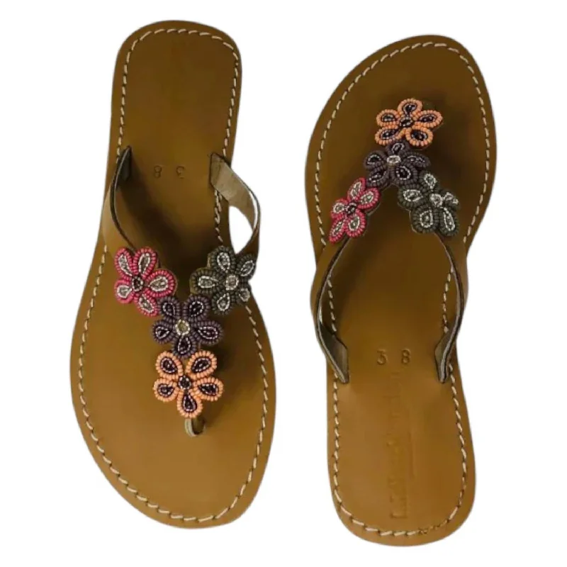 Outdoor Hiking Shoes Promotion Women's Robyn Flat Leather Sandal In Brown